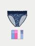 Marks & Spencer "5pk Cotton Rich Printed High Leg Knickers"